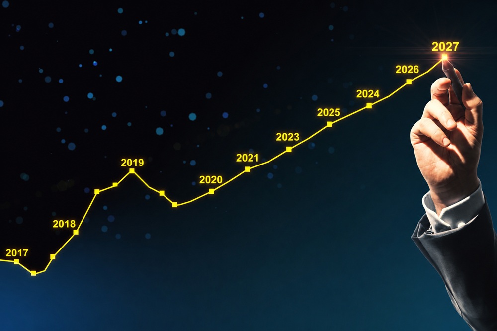 Business growth chart showing upward progress